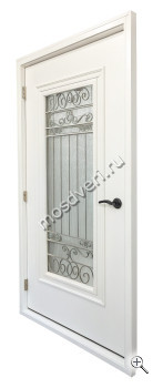 Широкая входная дверь в частный дом белая БДД-025 - купить от производителя Мосдвери Широкая входная дверь в частный дом белая БДД-025